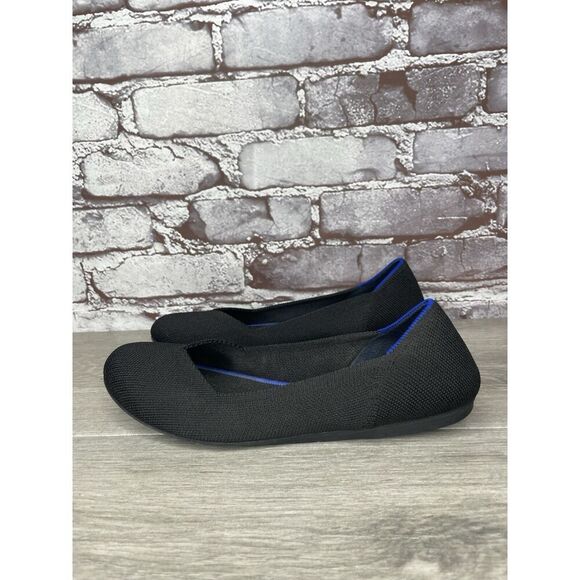 Rothy's The Loafer Black Round Toe Knitted Flats Slip On Shoes Women 7M US/37.5 - Picture 1 of 16